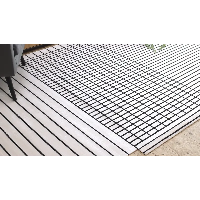 Teppich PEARL 51333K creme / schwarz - Linien, exklusiv, strukturell