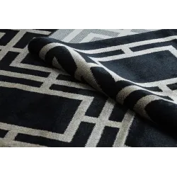 Teppich AMOUR 53078B schwarz - Geometrisch, Linien modern, elegant