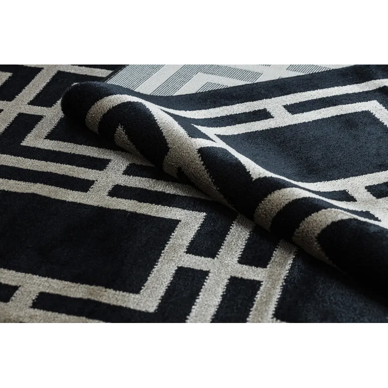 Teppich AMOUR 53078B schwarz - Geometrisch, Linien modern, elegant