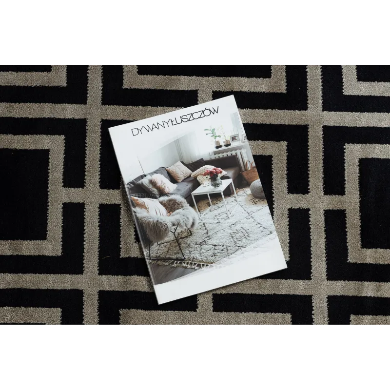 Teppich AMOUR 53078B schwarz - Geometrisch, Linien modern, elegant