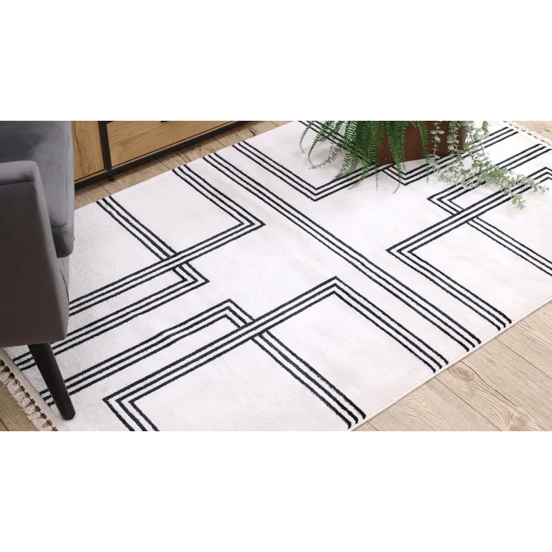Teppich AMOUR 53091C creme - Geometrisch, Linien modern, elegant