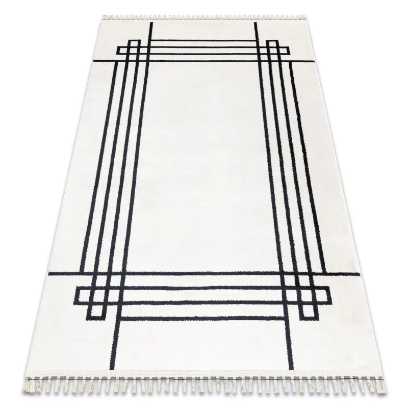 Teppich AMOUR 53096C creme - Rahmen, Linien modern, elegant