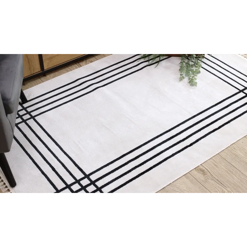 Teppich AMOUR 53096C creme - Rahmen, Linien modern, elegant