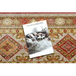 Teppich HERIZ A0986B Orientalisch Beige / Bordeaux - aus Bambusfaser, exklusiv, stilvoll