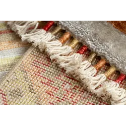 Teppich HERIZ A0986B Orientalisch Beige / Bordeaux - aus Bambusfaser, exklusiv, stilvoll