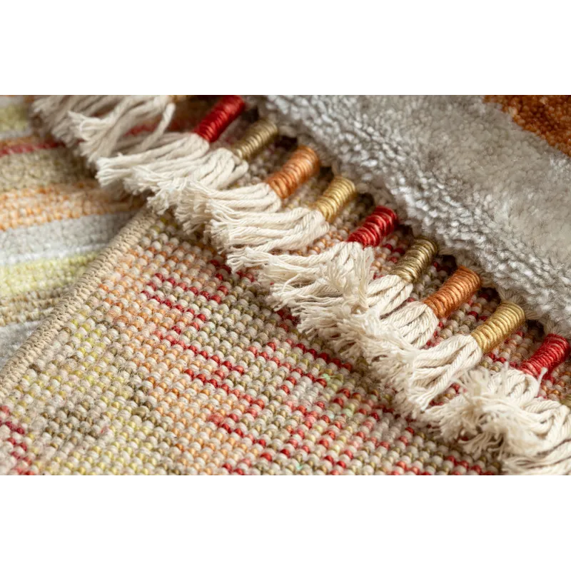 Teppich HERIZ A0986B Orientalisch Beige / Bordeaux - aus Bambusfaser, exklusiv, stilvoll