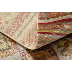 Teppich HERIZ A0986B Orientalisch Beige / Bordeaux - aus Bambusfaser, exklusiv, stilvoll