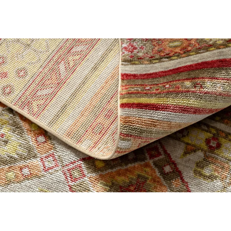 Teppich HERIZ A0986B Orientalisch Beige / Bordeaux - aus Bambusfaser, exklusiv, stilvoll