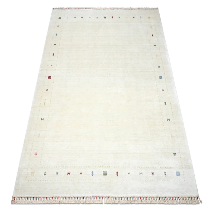 Teppich HERIZ A0987C Rahmen Creme - aus Bambusfaser, exklusiv, stilvoll