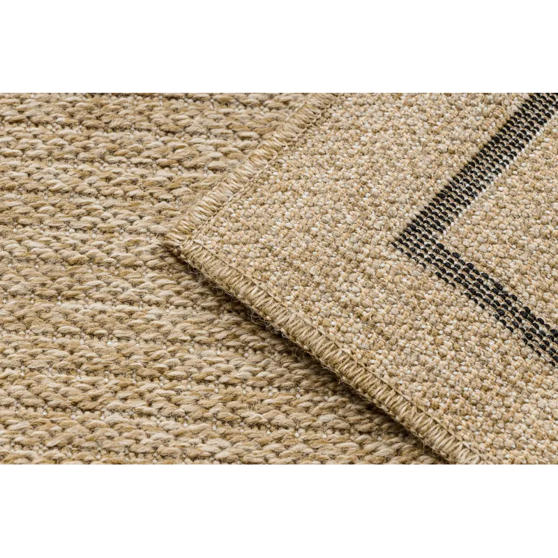 Teppich SPARK 0687 Beige / Schwarz - Rahmen, Sisal, strukturiert