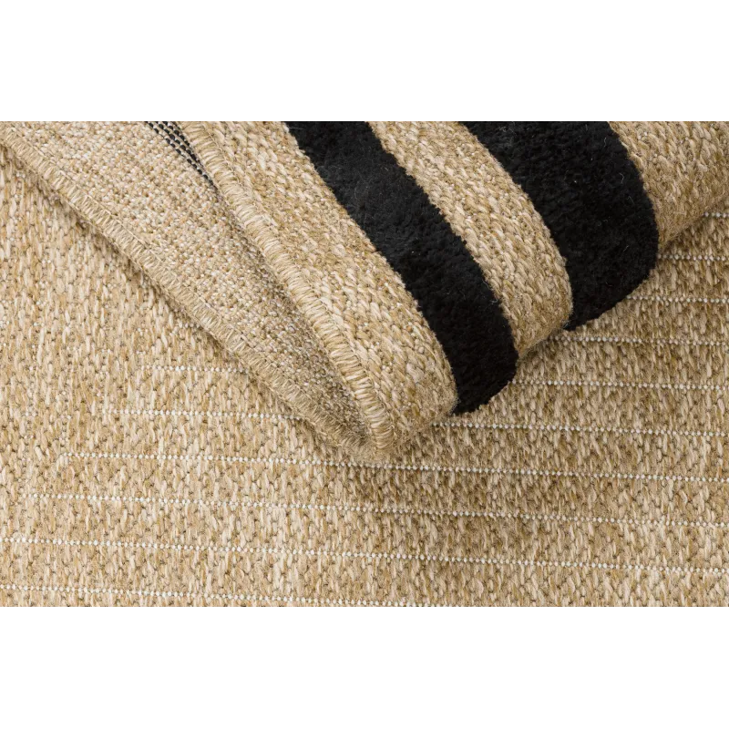 Teppich SPARK 0687 Beige / Schwarz - Rahmen, Sisal, strukturiert
