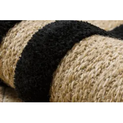 Teppich SPARK 0687 Beige / Schwarz - Rahmen, Sisal, strukturiert