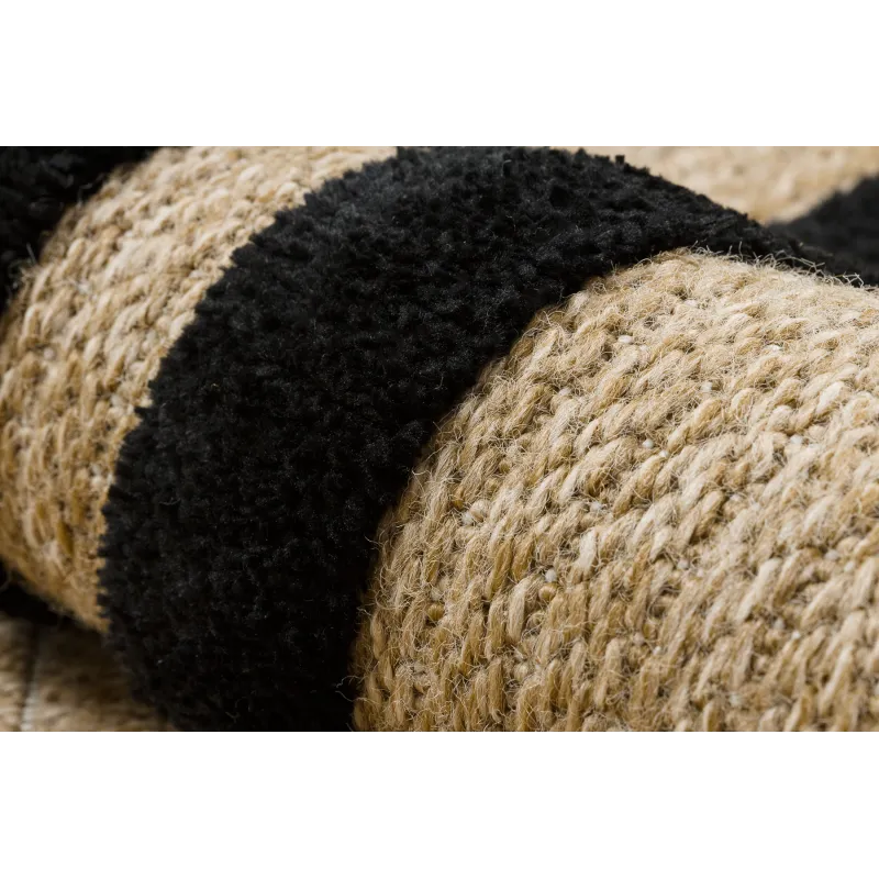 Teppich SPARK 0687 Beige / Schwarz - Rahmen, Sisal, strukturiert