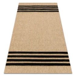 Teppich SPARK beige / schwarz - Linien, Sisal, strukturell