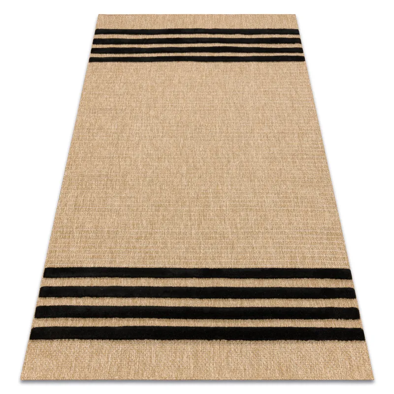 Teppich SPARK 0689 beige / schwarz - Linien, Sisal, strukturell