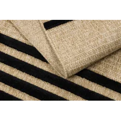 Teppich SPARK 0689 beige / schwarz - Linien, Sisal, strukturell