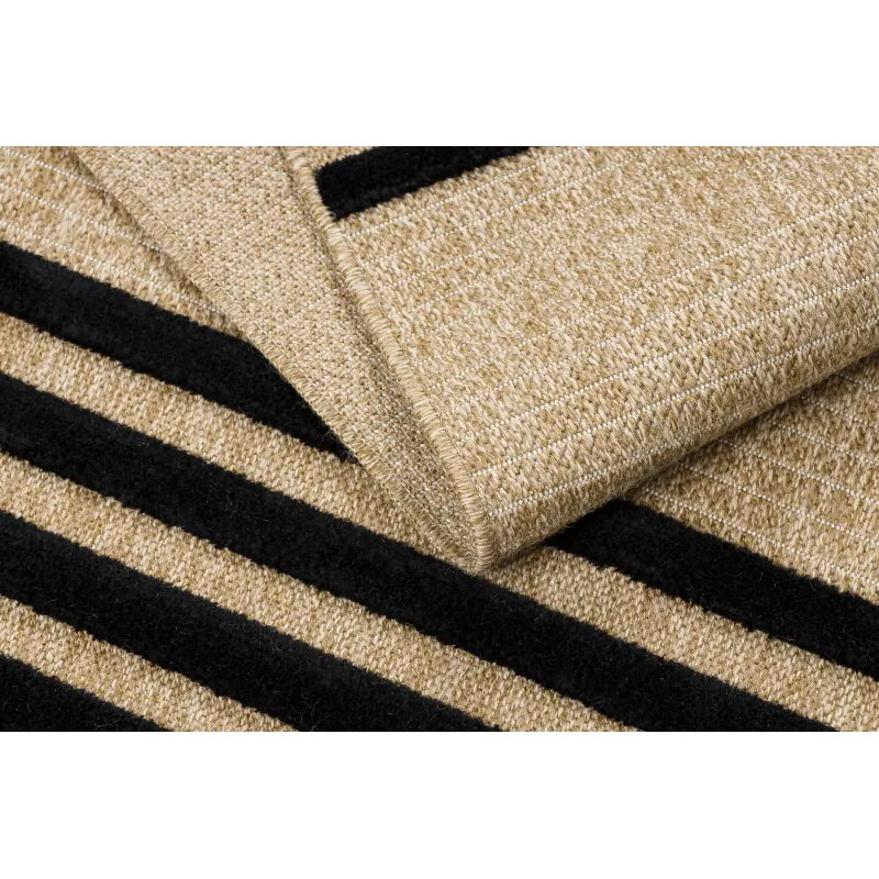 Teppich SPARK 0689 beige / schwarz - Linien, Sisal, strukturell