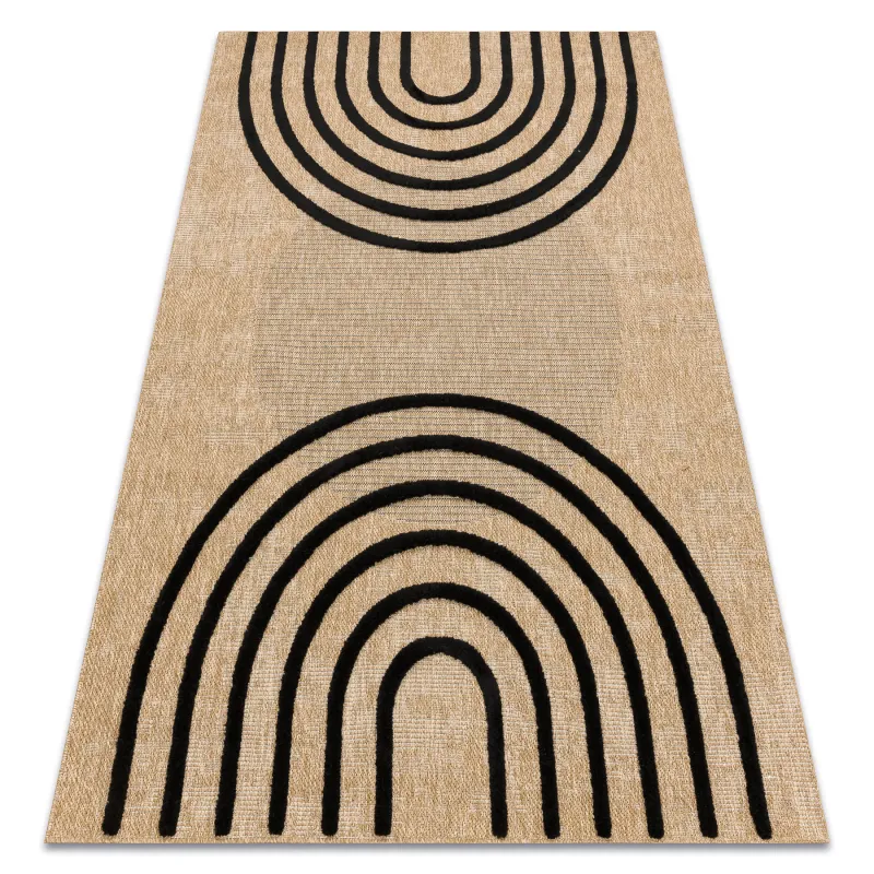 Teppich SPARK 0688 beige / schwarz - Geometrisch, Sisal, strukturell