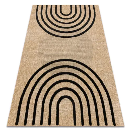 Teppich SPARK 0688 beige / schwarz - Geometrisch, Sisal, strukturell