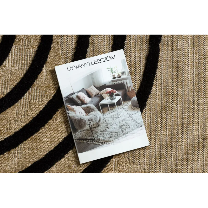Teppich SPARK 0688 beige / schwarz - Geometrisch, Sisal, strukturell