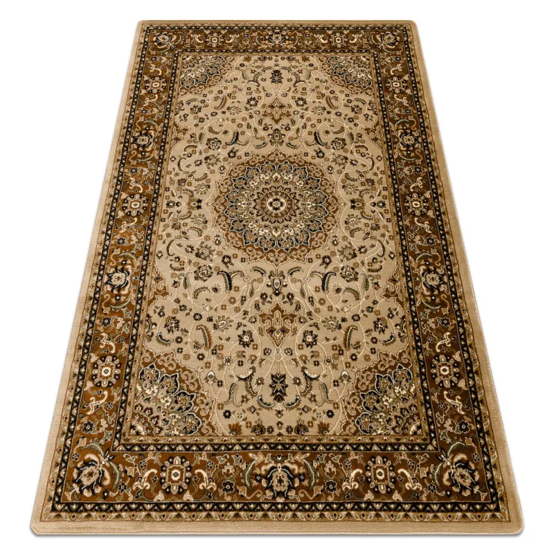 Teppich ROYAL E0177 Rahmen, Rosette - beige / braun