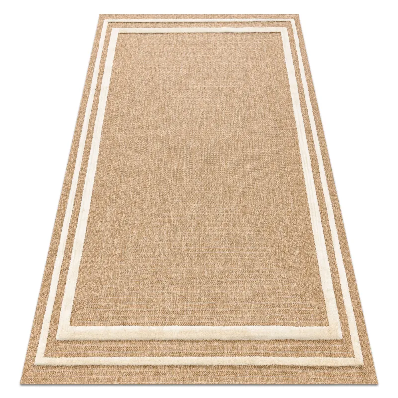 Teppich SPARK 0687A beige / creme - Rahmen, Sisal, strukturiert