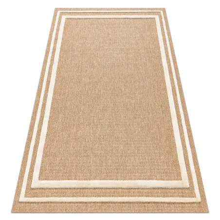 Teppich SPARK 0687A beige / creme - Rahmen, Sisal, strukturiert