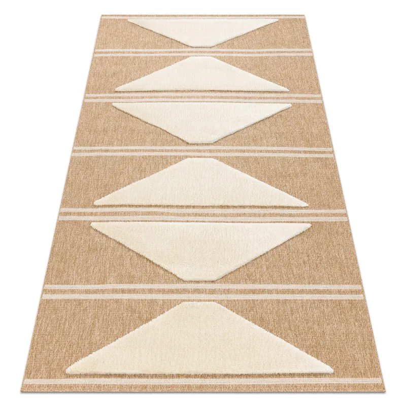 Teppich SPARK 0698A beige / creme - Geometrisch, Dreiecke Sisal, strukturell