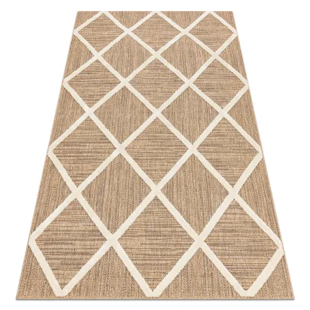 Teppich SPARK 0708A beige / creme - Gitter, Rauten Sisal, strukturiert