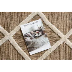Teppich SPARK 0708A beige / creme - Gitter, Rauten Sisal, strukturiert