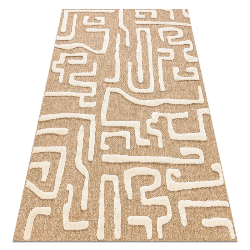 Teppich SPARK 0711A beige / creme - Labyrinth, Sisal, strukturiert