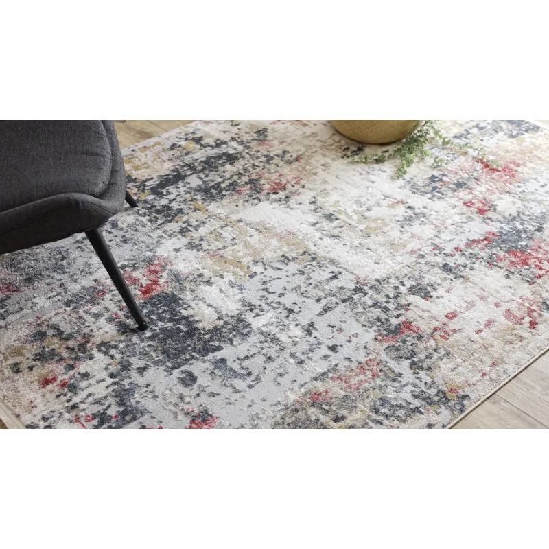 Teppich DISTIN 0123A rosa / puder / weiß modern - Abstraktion, Vintage, Fransen