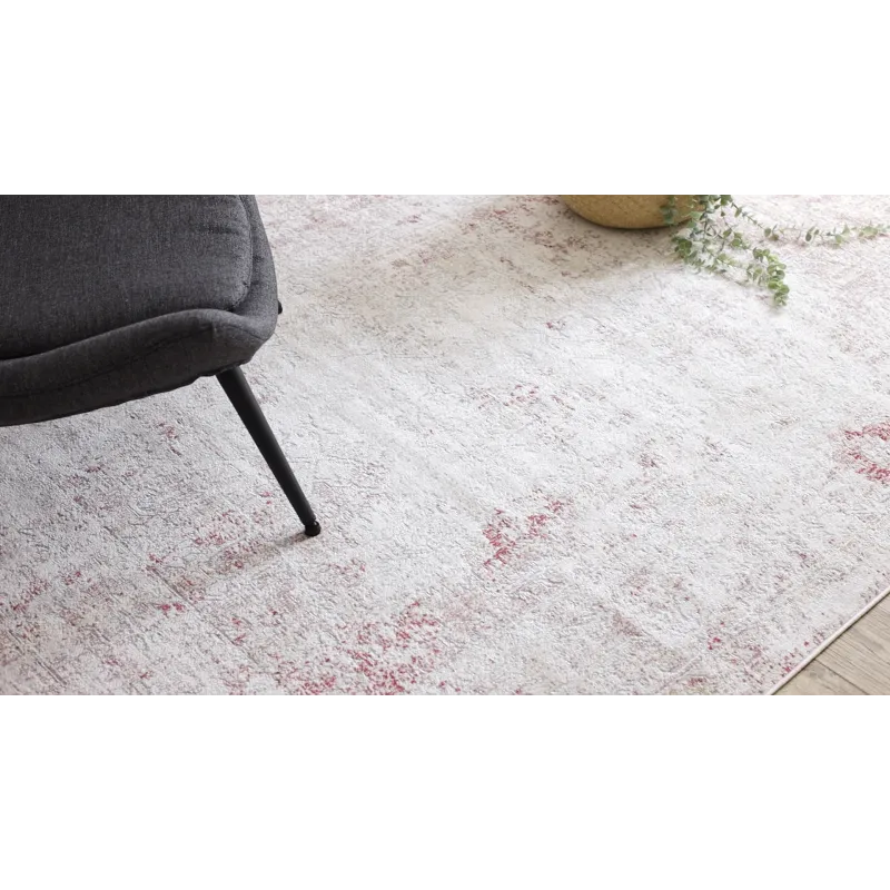 Teppich DISTIN 0828A rosa / puder / weiß modern - Abstraktion, Vintage, Fransen