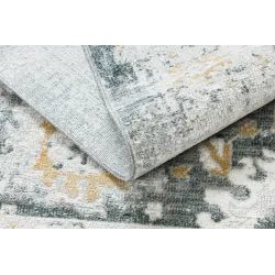 Teppich DISTIN 0835A grau / hellgrau / weiß modern - Ornament, Rahmen, Vintage, Fransen