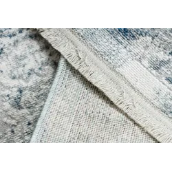 Teppich DISTIN 0820A marineblau / blau / weiß modern - Ornament, Vintage, Fransen