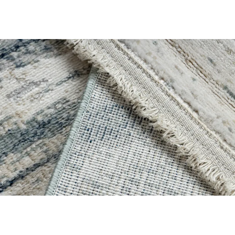 Teppich DISTIN 0849A dunkelblau / blau / weiß modern - Wellen, Vintage, Fransen