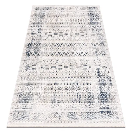 Teppich DISTIN 0833A dunkelblau / blau / weiß modern - Boho, Vintage, Fransen