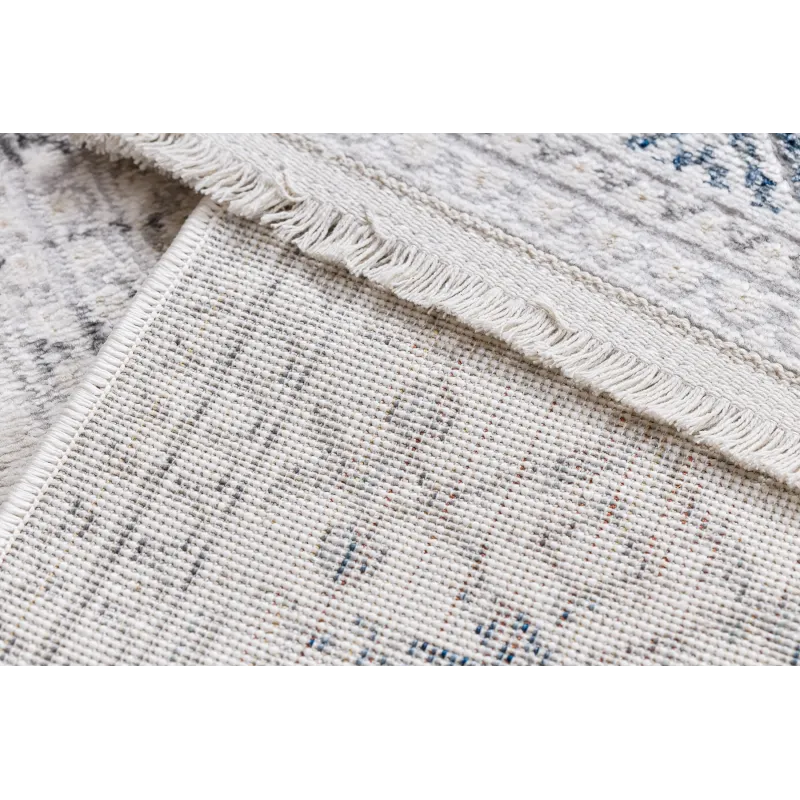 Teppich DISTIN 0833A dunkelblau / blau / weiß modern - Boho, Vintage, Fransen