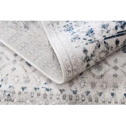 Teppich DISTIN 0833A dunkelblau / blau / weiß modern - Boho, Vintage, Fransen