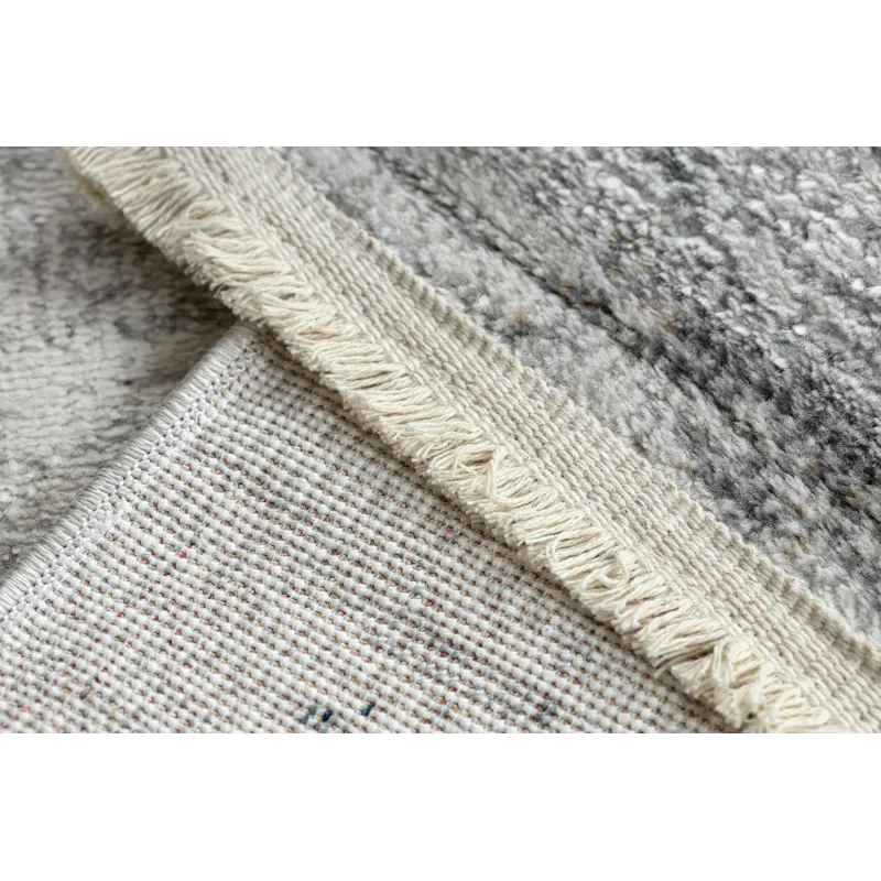 Teppich DISTIN 0201A weiß / blau / hellgrün modern - Ornament, Rahmen, Vintage, Fransen