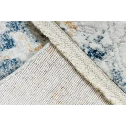 Teppich DISTIN 0816A blau / hellgrün / weiß modern - Ornament, Vintage, Fransen
