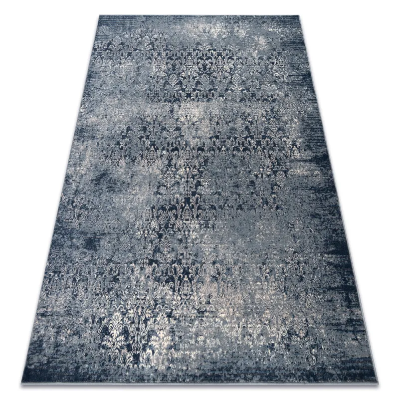 Wollteppich NAIN in dunkelblau und beige, stilvolles Wohnaccessoire für jeden Raum