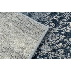 Weicher Wollteppich, ideal für Schlafzimmer oder Wohnzimmer in Blau und Beige