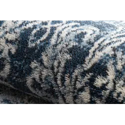 Eleganter Wollteppich, ideal für stilvolle Innenräume in Blau und Beige