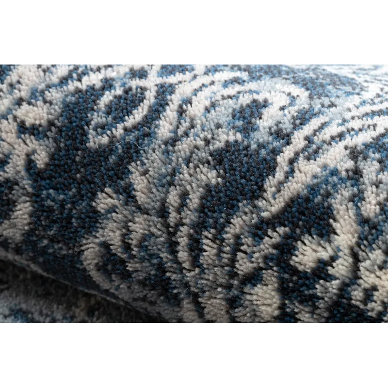 Eleganter Wollteppich, ideal für stilvolle Innenräume in Blau und Beige