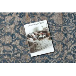 Eleganter Wollteppich NAIN in beige und blau, für stilvolle Räume