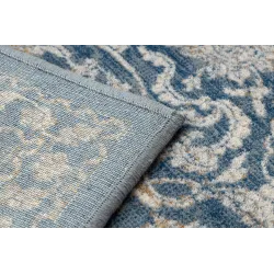 Weicher Wollteppich NAIN, vintage in beige und blau, ideal für das Schlafzimmer