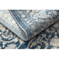 Wollteppich NAIN, vintage beige und blau, für den Garten geeignet