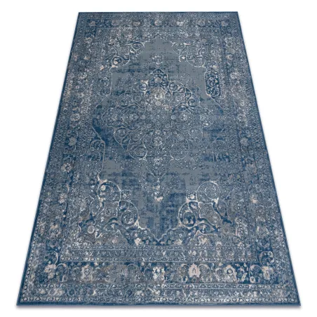 Wollteppich NAIN Ornament, vintage, blau und beige