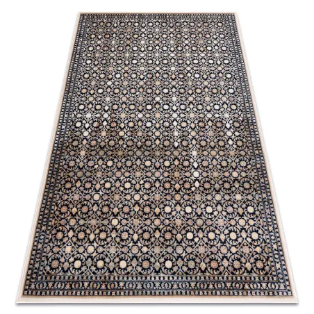 Wollteppich NAIN Ornament 1183/51033 dunkelblau beige, stilvoller Wollteppich für jedes Zimmer